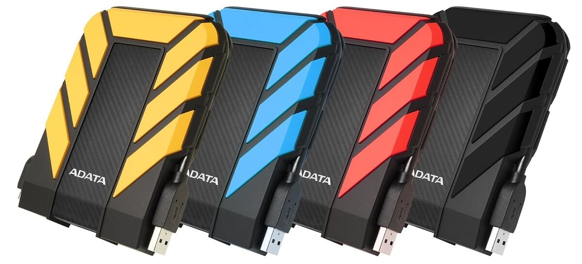هارد اکسترنال 1 ترابایت ای دیتا مدل HD710 Pro در سه رنگ زرد، آبی، قرمز، مشکی